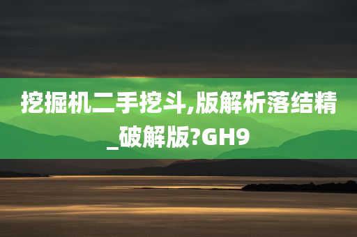 挖掘机二手挖斗,版解析落结精_破解版?GH9