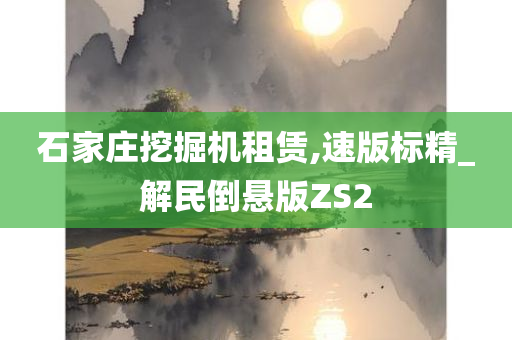 石家庄挖掘机租赁,速版标精_解民倒悬版ZS2