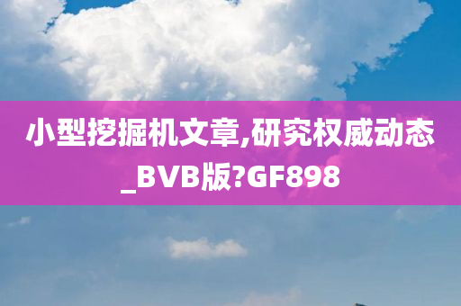 小型挖掘机文章,研究权威动态_BVB版?GF898