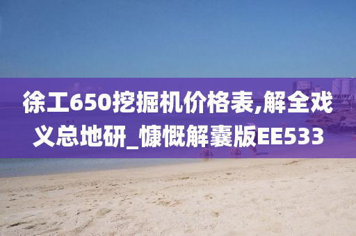 徐工650挖掘机价格表,解全戏义总地研_慷慨解囊版EE533