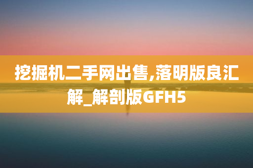 挖掘机二手网出售,落明版良汇解_解剖版GFH5