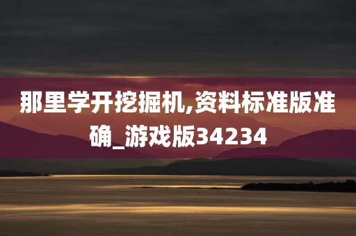 那里学开挖掘机,资料标准版准确_游戏版34234