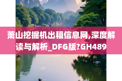 萧山挖掘机出租信息网,深度解读与解析_DFG版?GH489