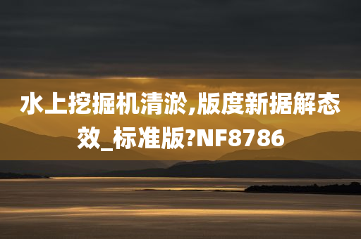 水上挖掘机清淤,版度新据解态效_标准版?NF8786