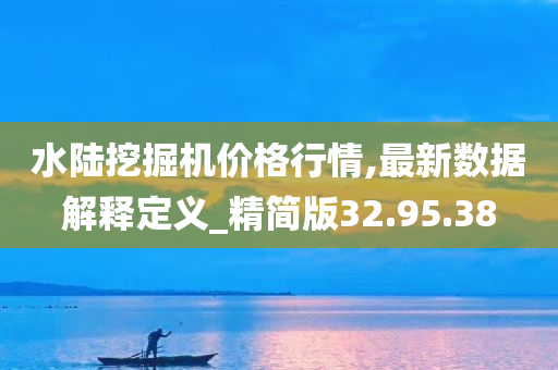 水陆挖掘机价格行情,最新数据解释定义_精简版32.95.38