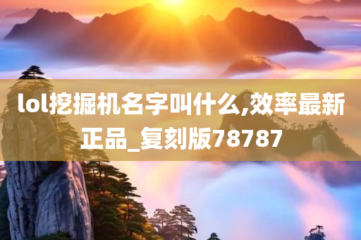 lol挖掘机名字叫什么,效率最新正品_复刻版78787