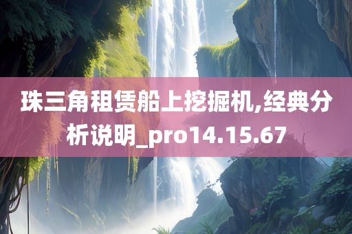 珠三角租赁船上挖掘机,经典分析说明_pro14.15.67