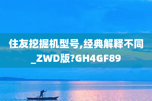 住友挖掘机型号,经典解释不同_ZWD版?GH4GF89