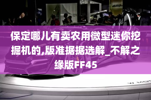 保定哪儿有卖农用微型迷你挖掘机的,版准据据选解_不解之缘版FF45