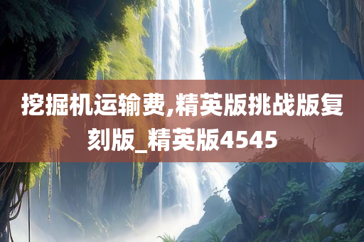 挖掘机运输费,精英版挑战版复刻版_精英版4545