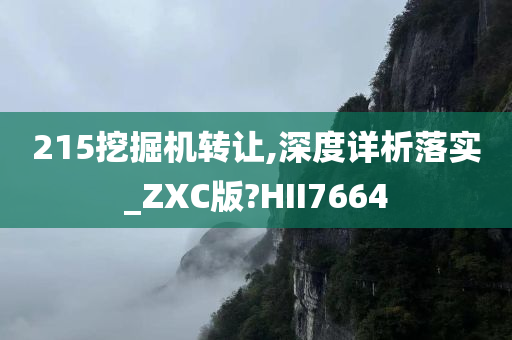 215挖掘机转让,深度详析落实_ZXC版?HII7664