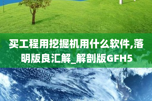 买工程用挖掘机用什么软件,落明版良汇解_解剖版GFH5