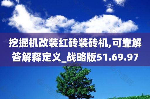 挖掘机改装红砖装砖机,可靠解答解释定义_战略版51.69.97