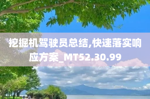 挖掘机驾驶员总结,快速落实响应方案_MT52.30.99