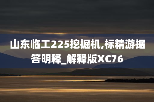 山东临工225挖掘机,标精游据答明释_解释版XC76