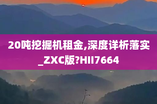 20吨挖掘机租金,深度详析落实_ZXC版?HII7664