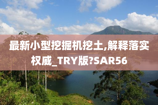 最新小型挖掘机挖土,解释落实权威_TRY版?SAR56