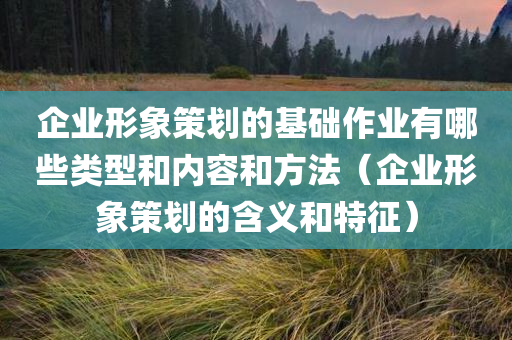 企业形象策划的基础作业有哪些类型和内容和方法（企业形象策划的含义和特征）