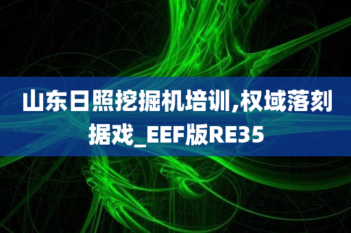 山东日照挖掘机培训,权域落刻据戏_EEF版RE35