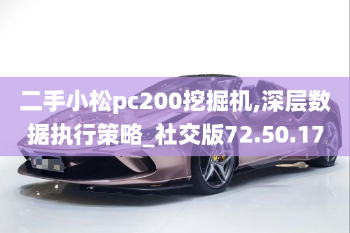 二手小松pc200挖掘机,深层数据执行策略_社交版72.50.17