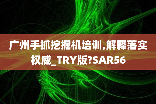 广州手抓挖掘机培训,解释落实权威_TRY版?SAR56