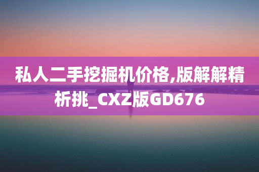 私人二手挖掘机价格,版解解精析挑_CXZ版GD676