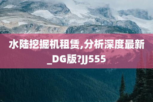 水陆挖掘机租赁,分析深度最新_DG版?JJ555