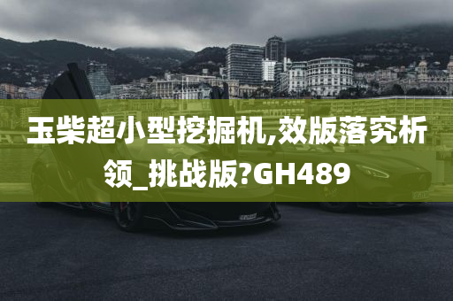 玉柴超小型挖掘机,效版落究析领_挑战版?GH489