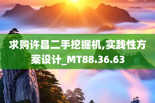 求购许昌二手挖掘机,实践性方案设计_MT88.36.63