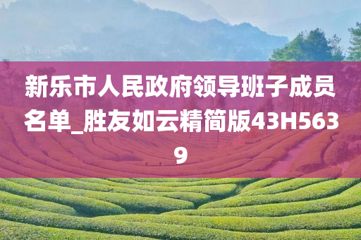 新乐市人民政府领导班子成员名单_胜友如云精简版43H5639