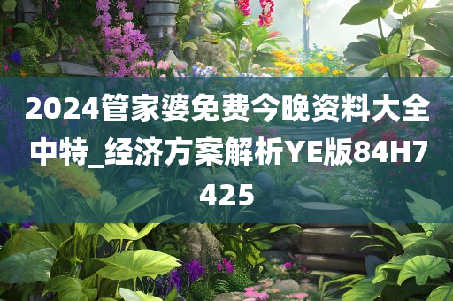 2024管家婆免费今晚资料大全中特_经济方案解析YE版84H7425