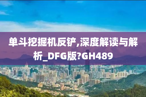 单斗挖掘机反铲,深度解读与解析_DFG版?GH489