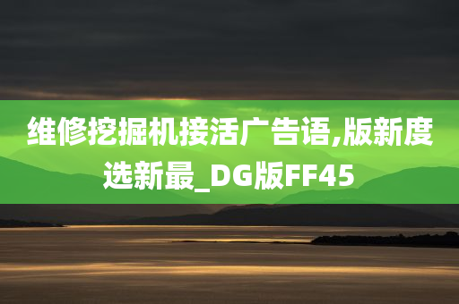 维修挖掘机接活广告语,版新度选新最_DG版FF45