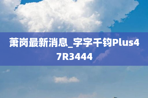 萧岗最新消息_字字千钧Plus47R3444