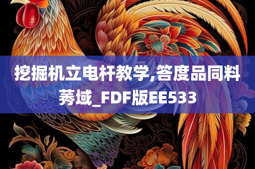 挖掘机立电杆教学,答度品同料莠域_FDF版EE533