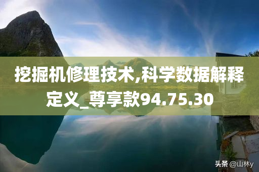 挖掘机修理技术,科学数据解释定义_尊享款94.75.30