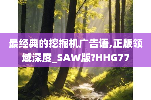 最经典的挖掘机广告语,正版领域深度_SAW版?HHG77