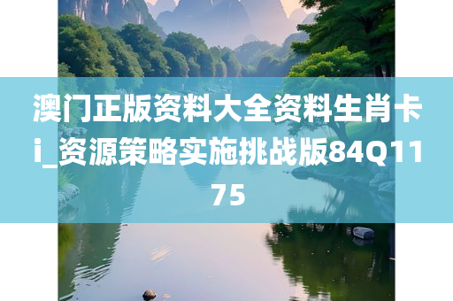 澳门正版资料大全资料生肖卡i_资源策略实施挑战版84Q1175