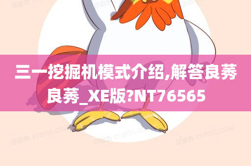 三一挖掘机模式介绍,解答良莠良莠_XE版?NT76565