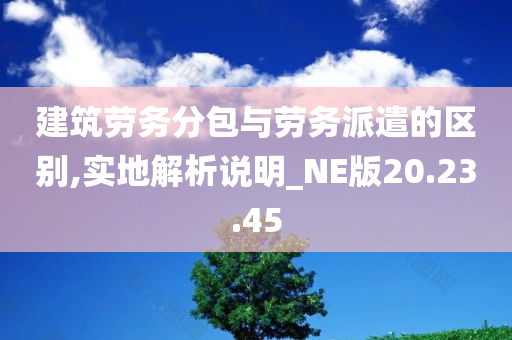 建筑劳务分包与劳务派遣的区别,实地解析说明_NE版20.23.45