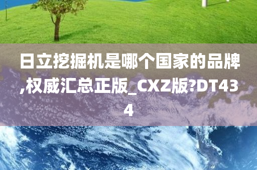 日立挖掘机是哪个国家的品牌,权威汇总正版_CXZ版?DT434