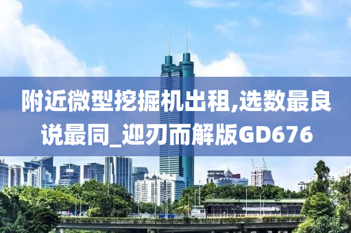 附近微型挖掘机出租,选数最良说最同_迎刃而解版GD676