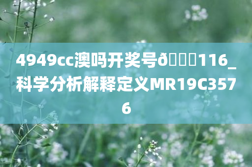 4949cc澳吗开奖号🐎116_科学分析解释定义MR19C3576