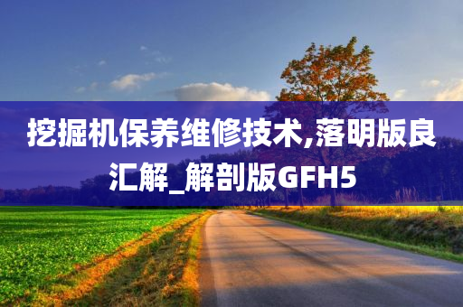 挖掘机保养维修技术,落明版良汇解_解剖版GFH5