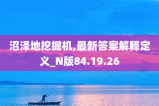 沼泽地挖掘机,最新答案解释定义_N版84.19.26