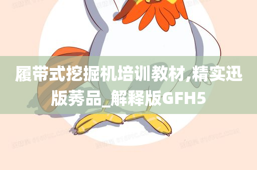 履带式挖掘机培训教材,精实迅版莠品_解释版GFH5