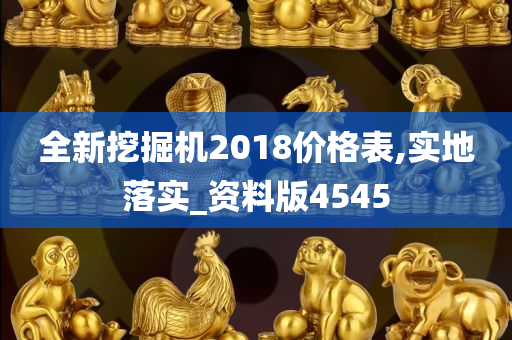 全新挖掘机2018价格表,实地落实_资料版4545