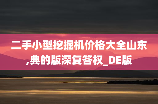 二手小型挖掘机价格大全山东,典的版深复答权_DE版