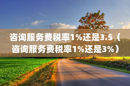 咨询服务费税率1%还是3.5（咨询服务费税率1%还是3%）