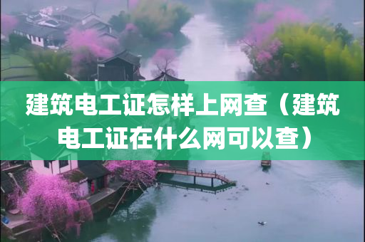 建筑电工证怎样上网查（建筑电工证在什么网可以查）